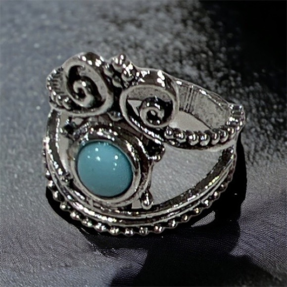 NEW TURQUOISE STACK BOHO VINTAGE STYLE RING SET - Picture 2 of 5